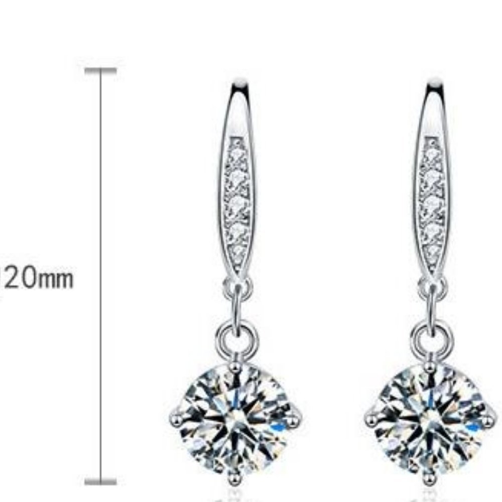 Certified 2ct. t.w. Moissanite Diamond Drop Earrings NEW - Picture 4 of 9
